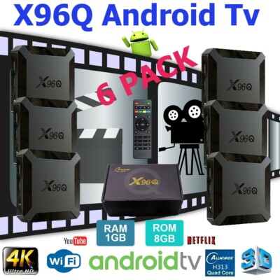 Android 10.0 TV Box X96Q Quad Core HD 4K Media Stream Player Mini PC (6 PACK)