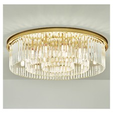 23.6" Modern Chandelier Crystal Ceiling Fixture Pendant Flush Mount Ceiling Lamp