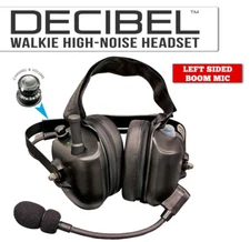Decibel Dual-Muff High Noise Reducing Headset With Built-In Two-Way Radio GMRS