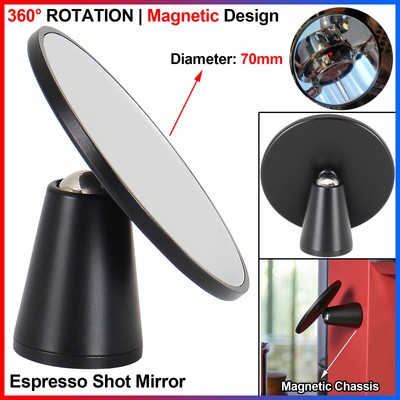 Espresso Shot Mirror - 360° Rotation|Magnetic Chassis,For Bottomless Portafilter