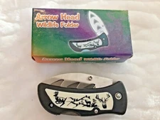 CHIPAWAY CUTLERY "Arrow Head Wildlife Folder" 15-009Deer  NEW IN BOX