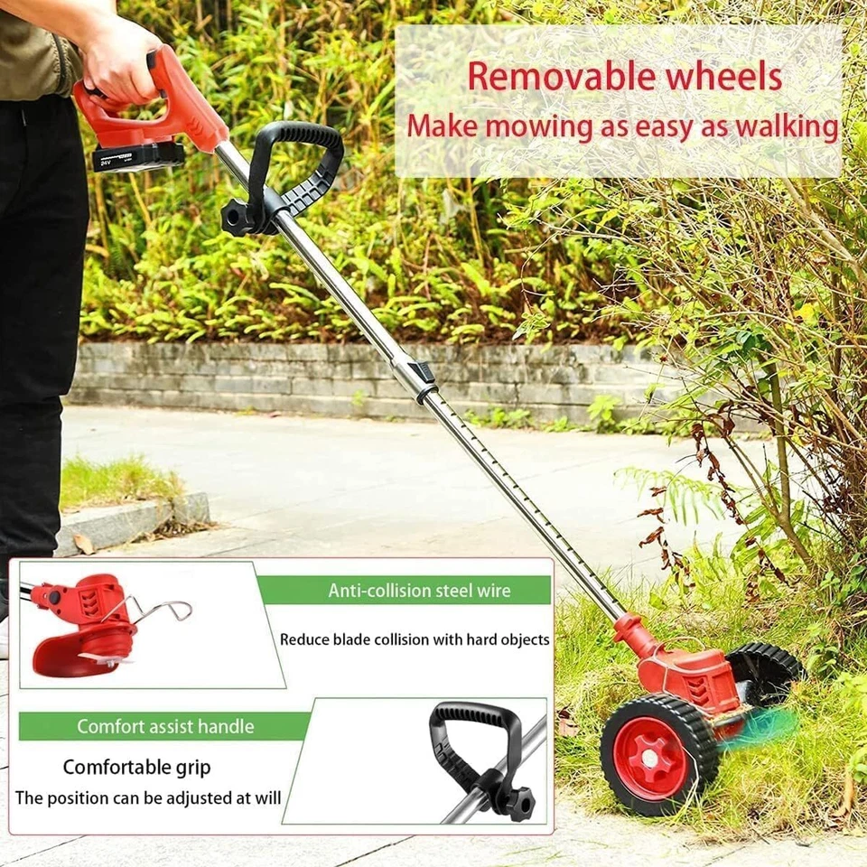 Weed Wacker Cordless,24V Electric Weed Eater Battery Powered,3 in 1 Lightweight - Image 2 of 4