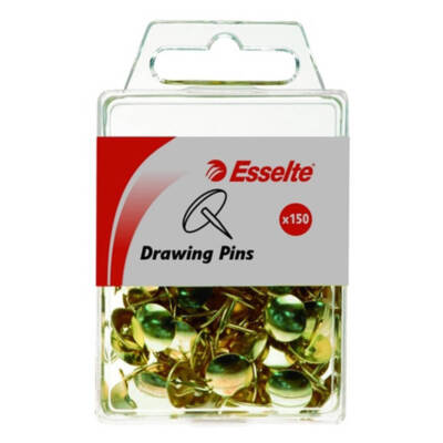 Esselte Drawing Pins With Handy Reusable Plastic Hangsell Pack of 150 Pieces