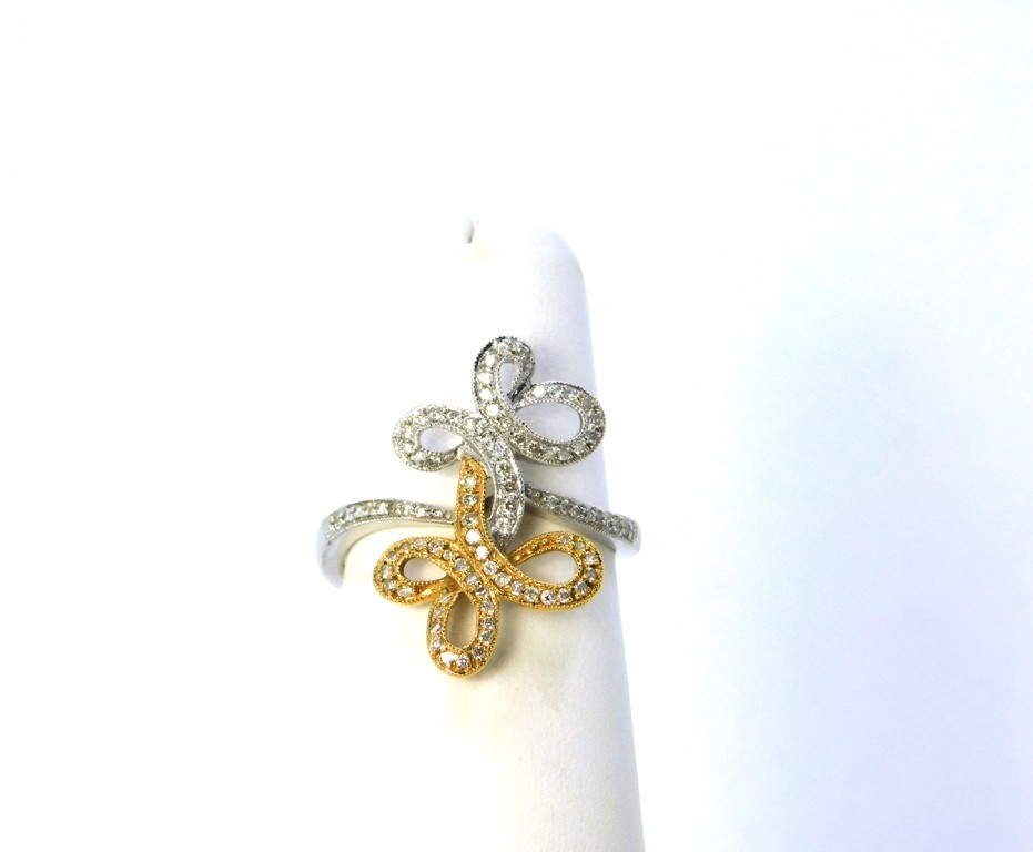 Diamond .40ct Double Interlocking Loop 18kt Yello… - image 3