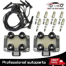 Ignition Coil & Spark Plug & Wireset For 1997-1999 Ford F150 F250 FD487