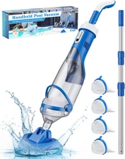 Cordless Pool Vacuum with Telescopic Pole, 18.5 GPM Powerful Suction, 1.5H Super