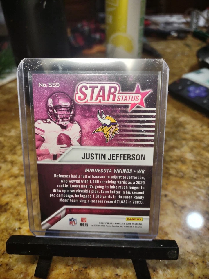 2022 Panini Donruss Elite Star Status Blue 05/10 Justin Jefferson #SS9 - Image 3 of 3