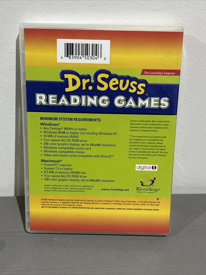Dr. Seuss Reading Games PC CD children learn read alphabet memory letters - Image 3 of 4