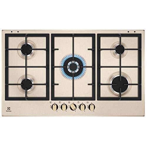 Electrolux Piano Cottura 5 Fuochi Incasso a Gas 1 Wok 90 cm Sabbia - KGS9536RS