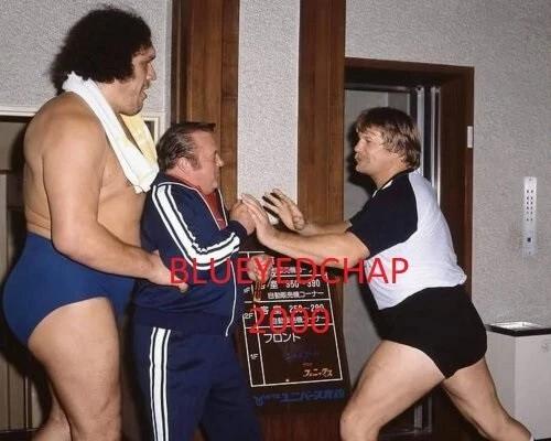 ANDRE THE GIANT-ARNOLD SKAALAND & STAN HANSEN WRESTLER 8 X 10 WRESTLING PHOTO - Image 1 of 1