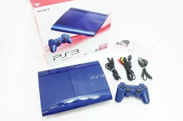 Sony Playstation 3 Super Slim Azurite Blue CECH-4000 Console PS3