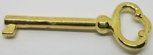 Brass Plated KEY Hollow LOCK skeleton antique vintage old door cabinet 6536 - Picture 2 of 10