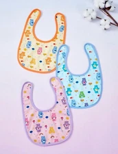 Care Bears Baby Bibs U Shape Infant Baby Bib Set of 3 Purple Blue Yellow