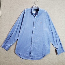 VINTAGE Ralph Lauren Men Button Up Shirt 16 Naked Pony Yarmouth Pinpoint Oxford