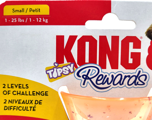 KONG Rewards Tipsy Small Treat Dispensing Slow Feeder Wobbly Dog Puzzle Toy 7x4" - Picture 2 of 11