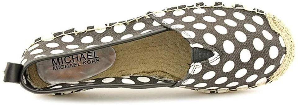 Michael Kors Women's Meg Slip on Flats Canvas Shoes Polka Dot Black, Size: 9.5 M - Image 4 of 4