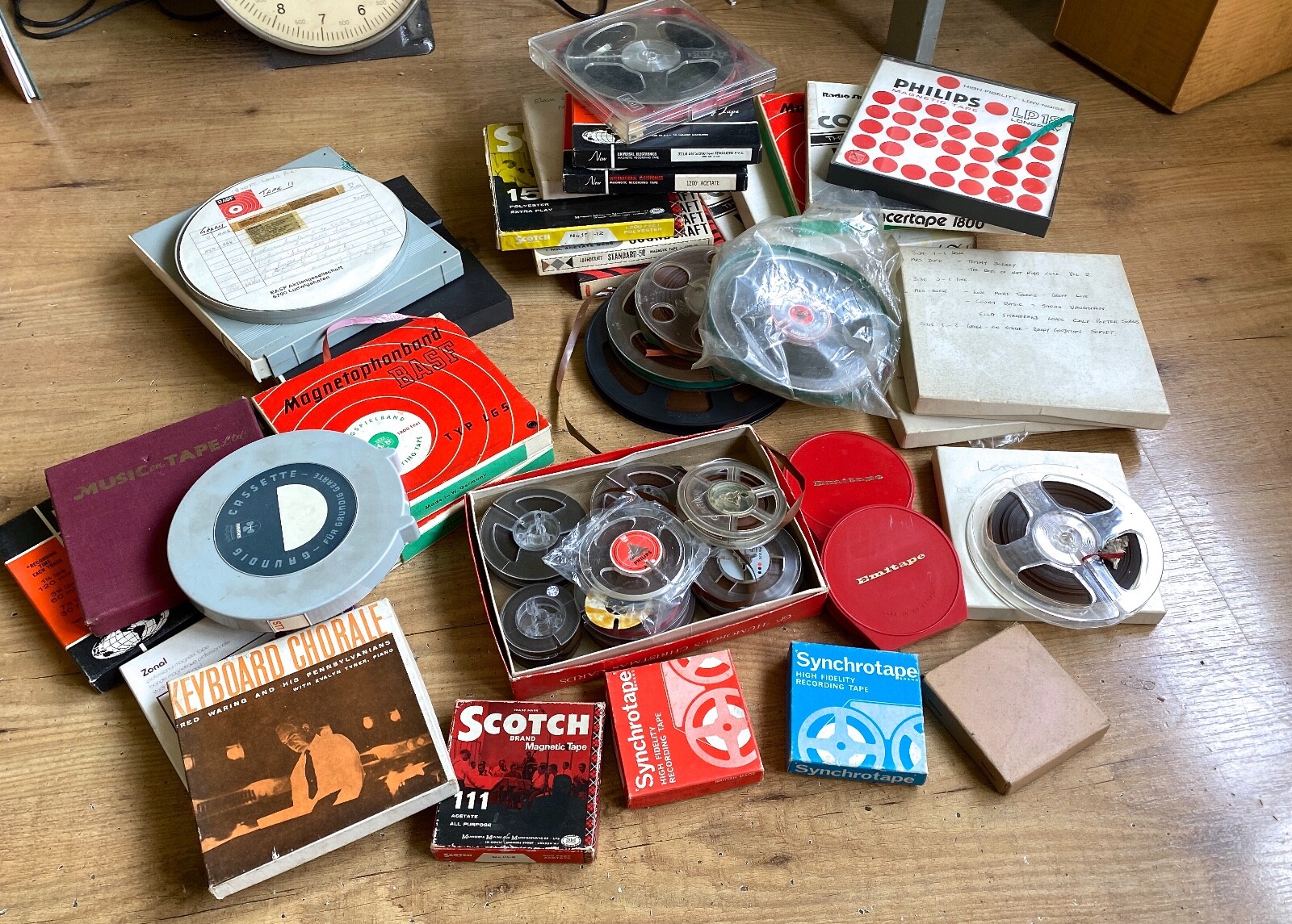 At Least 40 Vintage Reel To Reel Tapes Grundig BASF Emitape Zonal