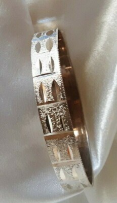 Bracelet Vintage Or Rhodié à Strass Noir - Occasion, Style Rigide Solitaire
