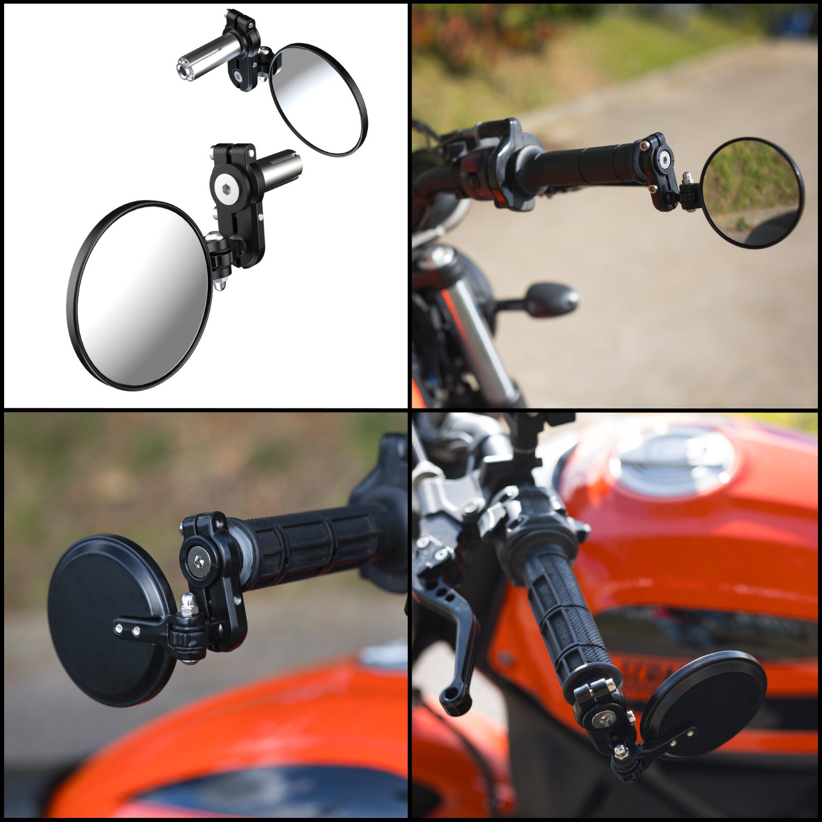 Oxford OX514 Fold-Away Motorbike Folding Bar End Mirrors Left Right Motorcycle