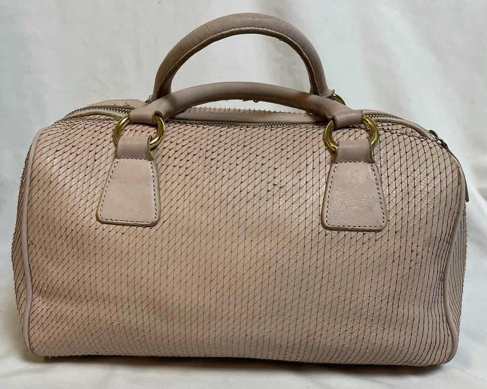 Bolso de Hombro Cynthia Rowley Cartera Cuero Melocotón Recortado Borla Mediana Carrera Foto 4 de 4