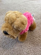 Animal Alley Dog Pink Sweater Rumples 2001 VTG Small Plush