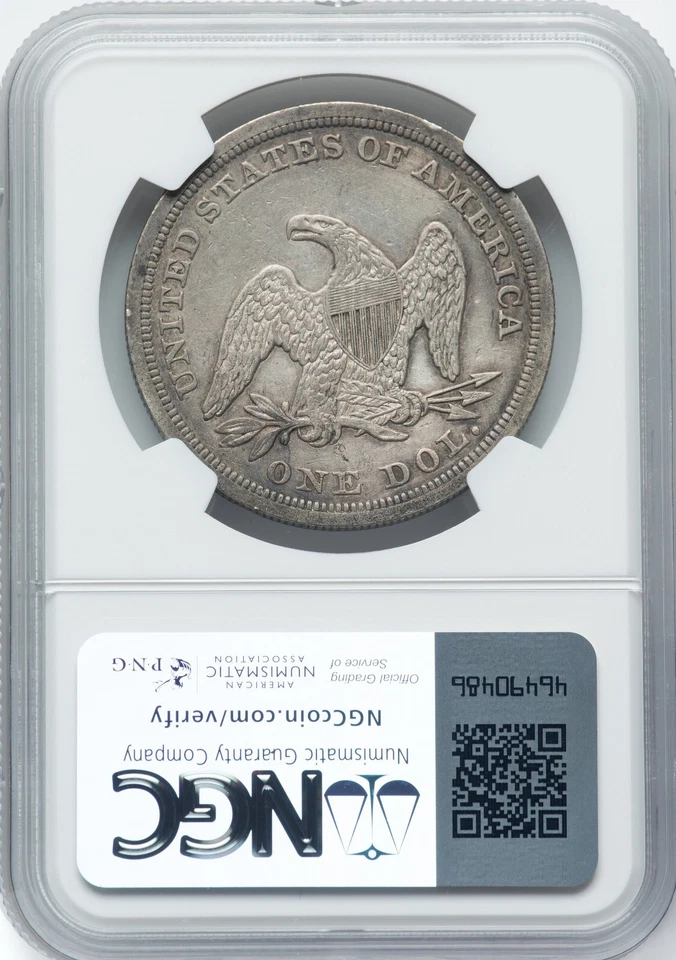 1846 Seated Liberty Silver Dollar NGC Details - CHOICE! - Image 2 of 2
