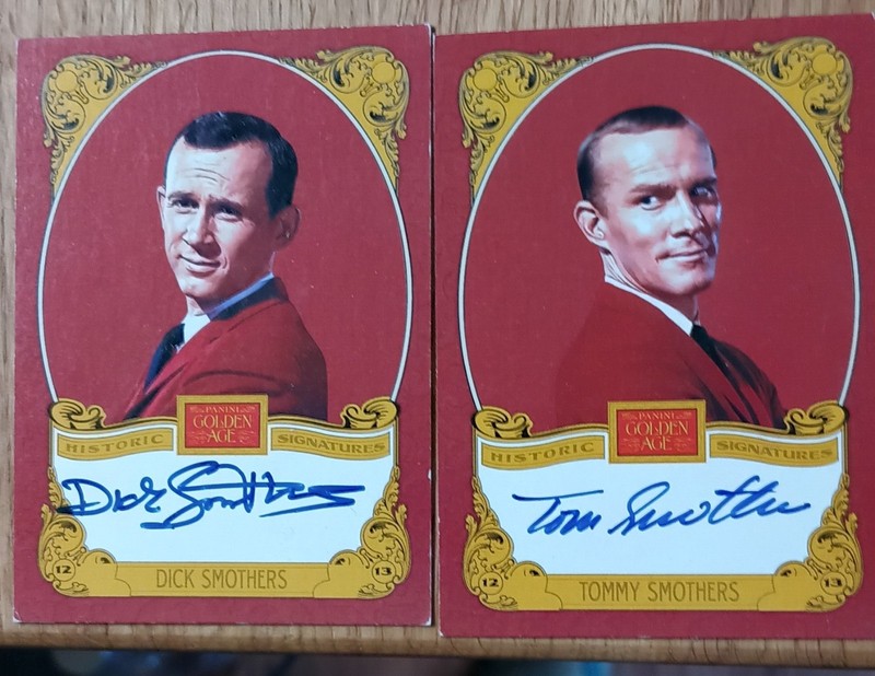 Dick And Tommy Smothers Signed 2013 Panini Cards