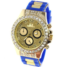 Men's Hip Hop Watch Iced Bling Rapper Big Stones Silicone Band Luxury Fashion