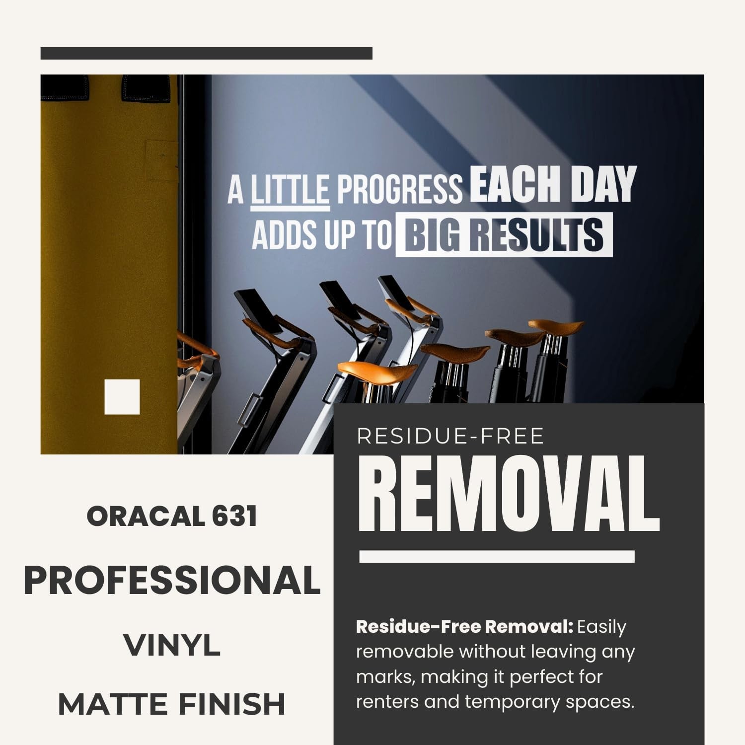 My Vinyl Story - A Little Progress Each Day Wall Decal - 42x10 inches, Black 