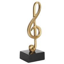 Golden Musical Note Statue Sculpture, Decoration for Home Office Desk