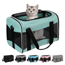 Cat Carrying Case Pet Dog Carrier Soft-Sided Cat Bag Airline Approved, Pet Tr...