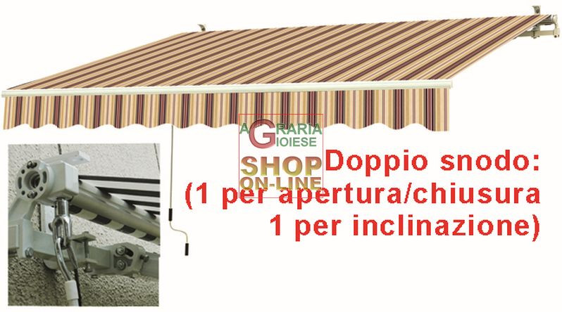 16994 TENDA DA SOLE CON BRACCIA RETRATTILI BIANCA ROSSA CM.295X200
