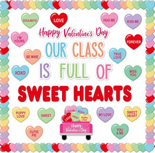Valentine'S Day Heart Bulletin Board Classroom Decorations Valentines Day Love H