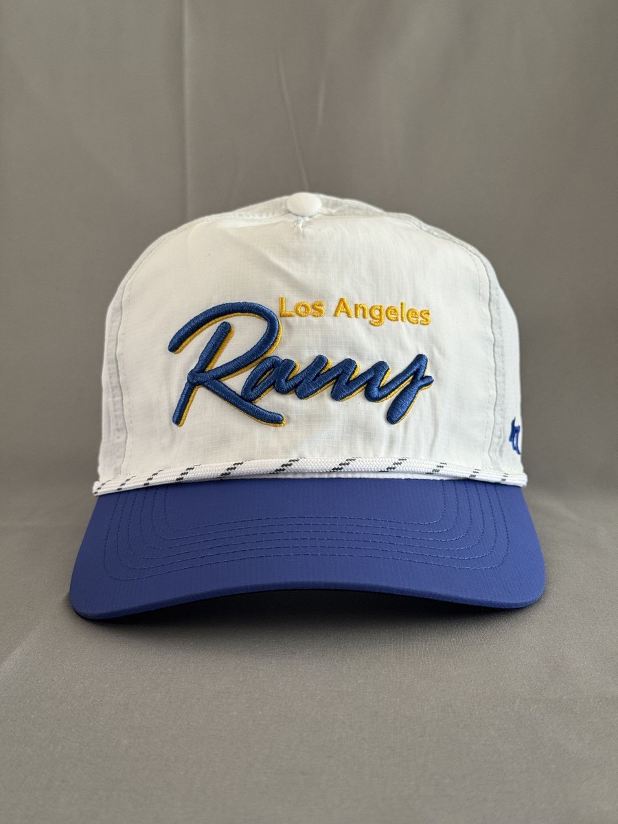 '47 Brand Los Angeles Rams NFL Script Logo Snapback Hat White Blue