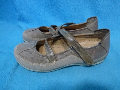 ECCO SANDALEN GR 37 MIT RIEMCHEN KLETTVERSCHLUSS LEDER ECHTLEDER FLACH
