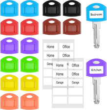 16 Pcs Silicone Key Covers Caps, 1 Inch Colored Key Cover Protectors, Key Identi