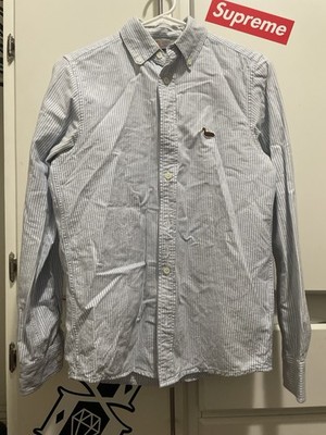 Carhartt Work in Progress L/S Coder Shirt Blue White Striped Cotton Button-Up D 
