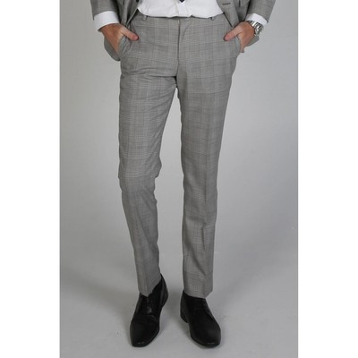Paul Andrew | Hugo Regular Fit Hose mit Kontrast-Karo - Grau