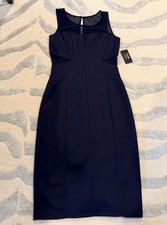 NWT GUESS Navy Sheer Bodycon Dress Sleeveless Medium
