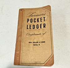1952-53  Farmer's Pocket Ledger Geo Keller & Sons Quincy, IL