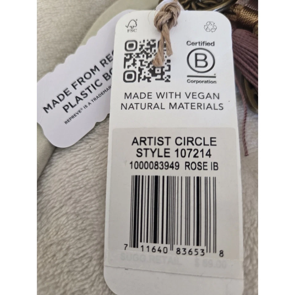 Bandolera Sakroots Artist Circle de lino sin recubrimiento de lona con cremallera rosa en flor Foto 3 de 4