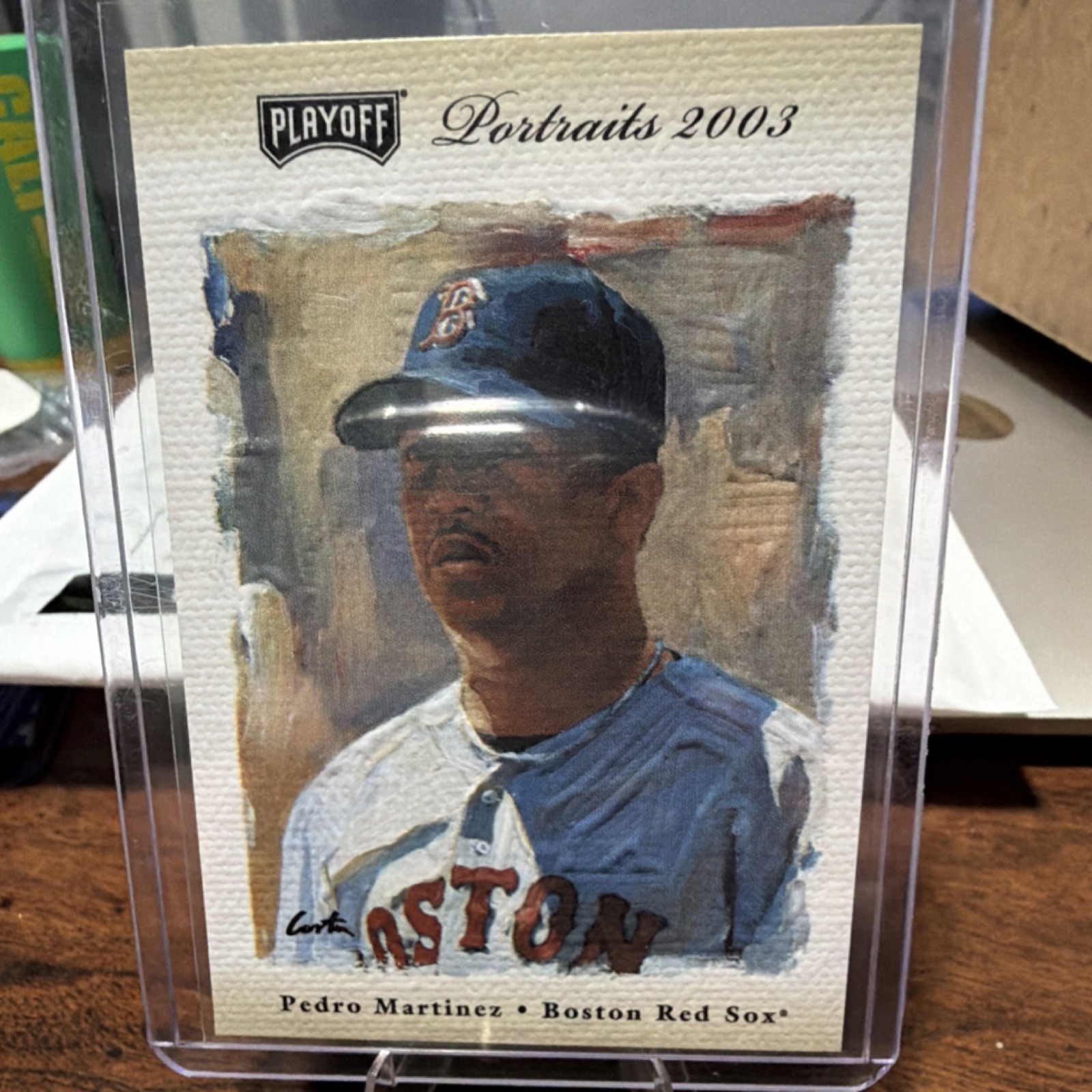 2003 Playoff Portraits Pedro Martinez Beige #36 Serial /250 Red Sox