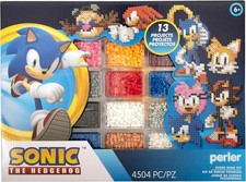 Perler 80-57249 Sonic The Hedgehog Deluxe Fused Bead Craft Activity Kit with 14