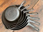 Griswold Cast Iron Matching Large Logo Skillet Set (3-9)