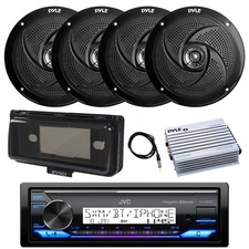 JVC KD-X38MBS Marine Radio, Amp, 4x 8" 320W Speakers, Cover Black , Antenna