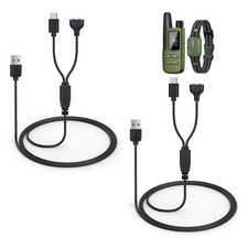 2-Pack Dog Shock Collar Charger Cord Replacement for Jugbow 3 ft cable, Black