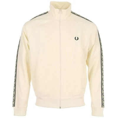 Vêtement Vestes sportswear Fred Perry homme Contrast Tape Track Jacket Ecru - Photo 1/4