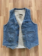 Vintage Wrangler Sherpa Lined 14 oz Denim Vest Men's Size Medium 70s 80s