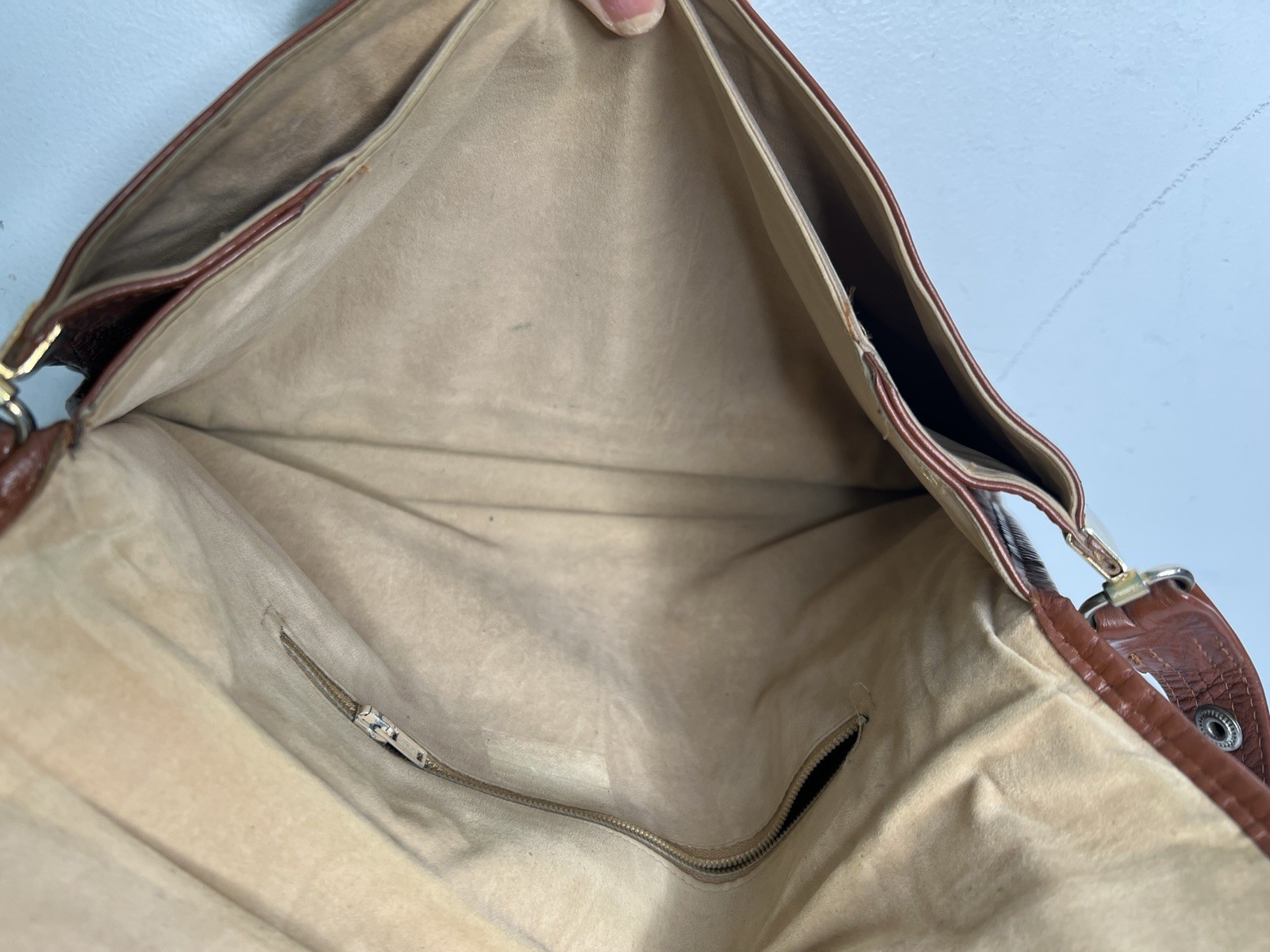 Vintage Brown Rectangular Leather Shoulder Bag Pu… - image 13