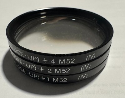 Nahlinsen set (3 St.) -Close Up Lenses-52 mm. +1;+2;+4. HAMA. Zustand des neuen